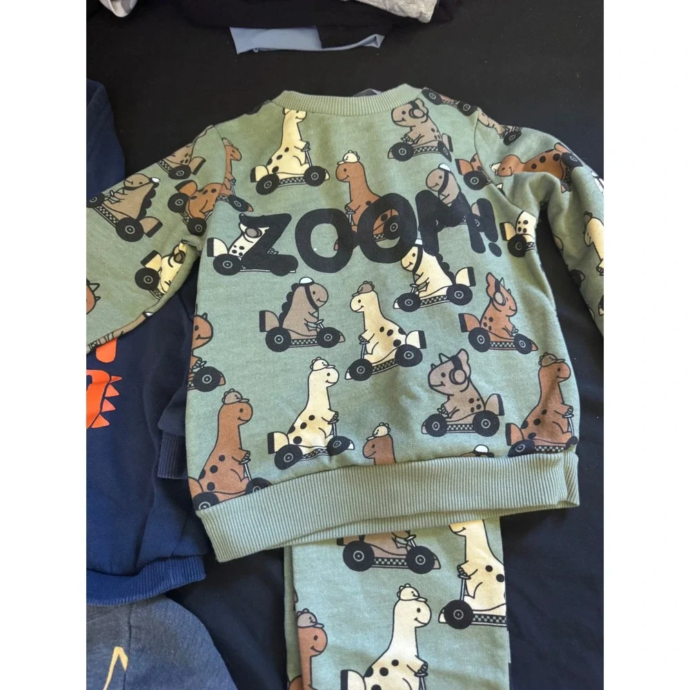Carter's Garanimals Toddler Boys 24M Dino Construction Hoodie Sweatshirt Lot 4pc